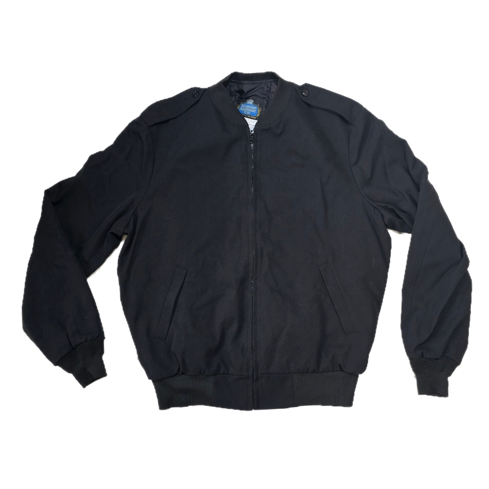 Neptune Garment Co. Jacket Men's 44 Long Wool Blend Lined Bomber Miltary Black